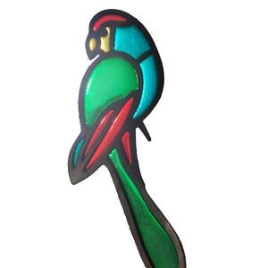 Multi Color Stain Glass Parrot Bird 8.5 Inch Unbranded